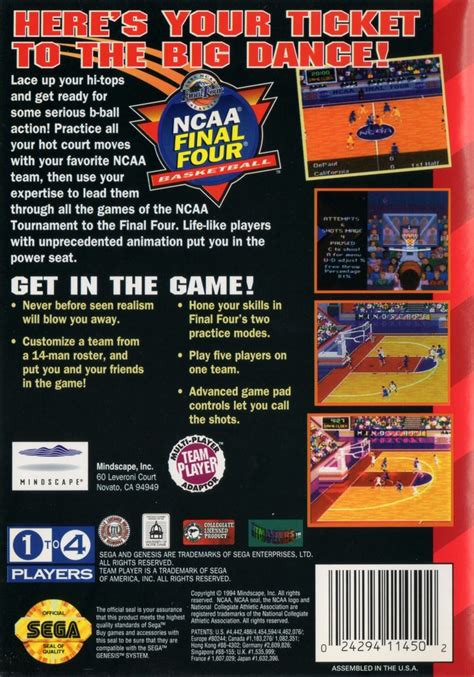 Ncaa Final Four Basketball Para Mega Drive 1994