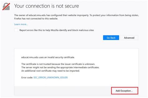 Adding A Security Exception To Your Browser Technology Support Services