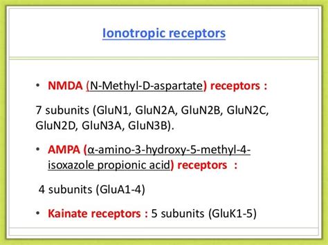 Glutamate receptors