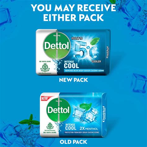 Buy DETTOL INTENSE COOL BATHING SOAP BAR WITH MENTHOL 125G Online