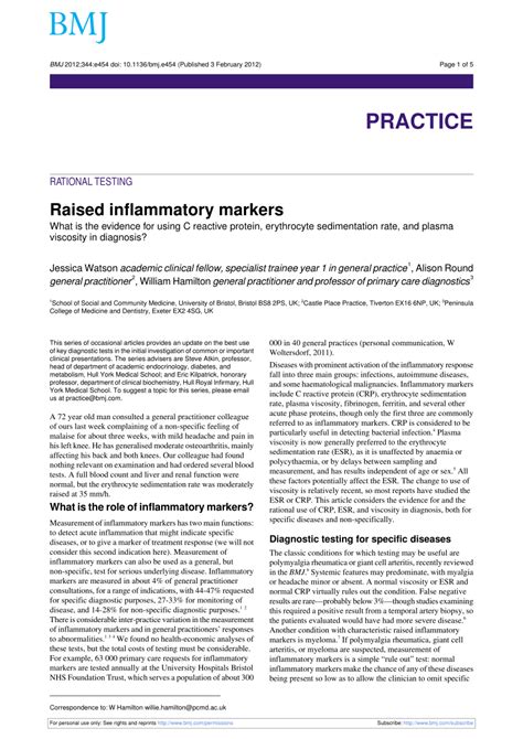 (PDF) Raised inflammatory markers