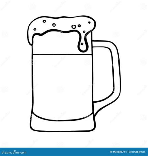 Doodle Beer Mug Glas Of Beer Pint Of Ale Vector Sketch