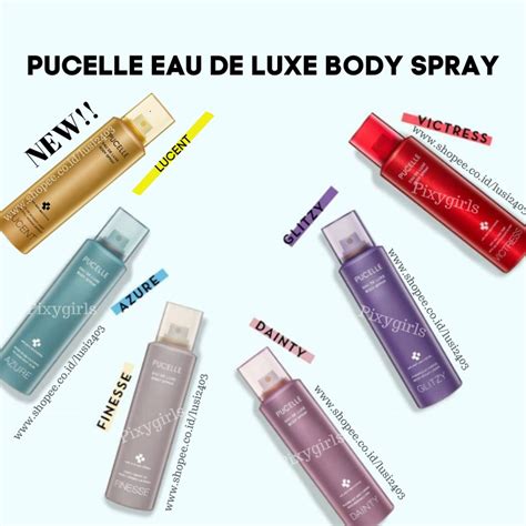 Jual Pucelle Eau De Luxe Body Spray Ml Lucent Dainty Glitzy Azure