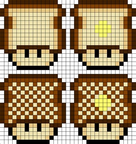 Bread Toast Mushroom Perler Bead Patterns Pixel Art Templates Perler Beads Hama Art