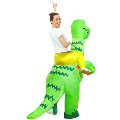 Dinosaur Costume Inflatable Diplodocus Costume Adult Ride On Dino Suit T Rex Blow