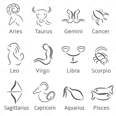 Zodiac Sign Set Stock Vector Illustration Of Icon Constellation