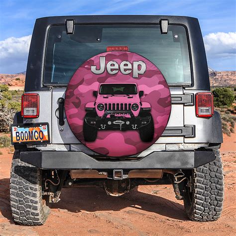 Pink Jeep Camouflage Car Spare Tire Covers Gift For Campers Nearkii