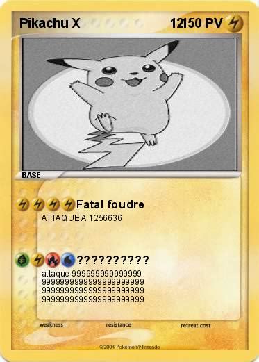 Pokémon Pikachu X 12 12 Fatal foudre Ma carte Pokémon