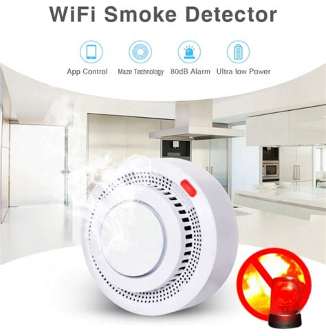 Mini Czujnik Sensor Dymu Po Aru Alarm Wifi Tuya Czujnik Snt Wifi Tuya