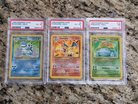 Charizard Blastoise Venusaur Psa 667 Wotc 1999 Pokemon Base Set Unlimited Trio Etsy