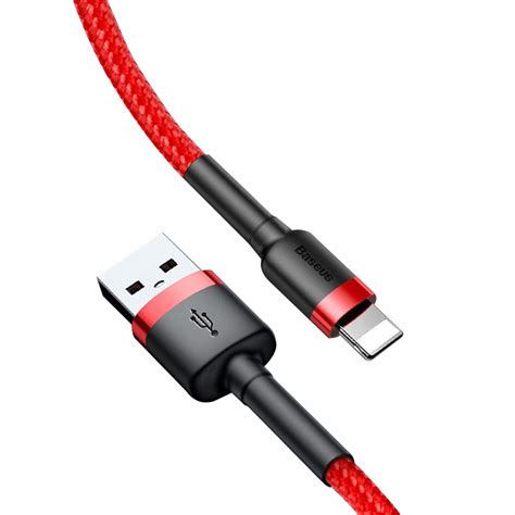 Phone Cable Baseus Cafule Fast Charging Usb To Lightning Iphone 2 4a 1m Red