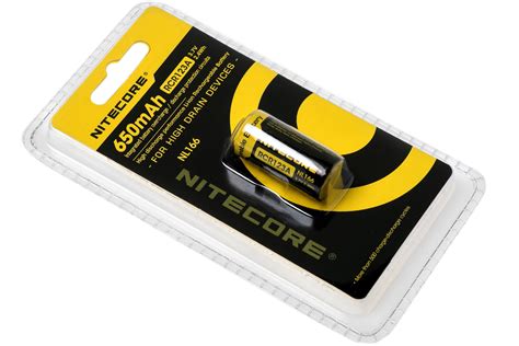 Nitecore RCR123A CR123 Rechargeable Battery 650mAh Advantageously