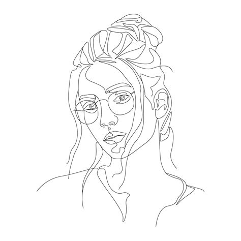 Premium Vector Woman Face One Line Art Illustration