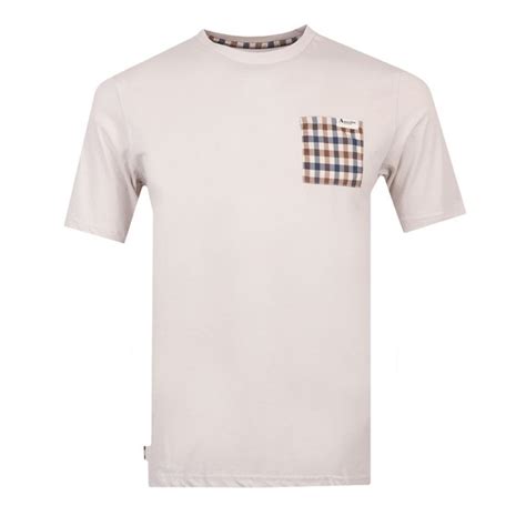 Aquascutum Active Check Pocket T Shirt Oxygen Clothing