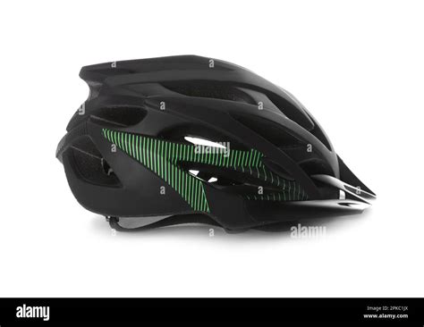 Stylish black bicycle helmet isolated on white Stock Photo - Alamy