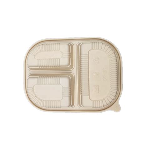 Disposable Biodegradable Cornstarch Food Grade Takeout 3 Grid Food