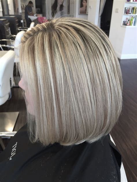 Blonde Highlights And Bob Haircut No Toning Needed Olaplex Blonde