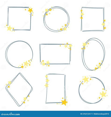 Stardust Frames Shiny Star Circle Frame Starry Glitter Stamp And