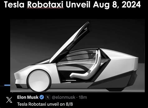 Musk Says Tesla Will Unveil Long Promised Robotaxi On Aug Maaal News