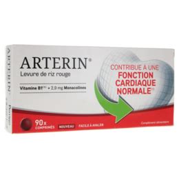 ARTERIN cholesterol 2 9mg Levure de Riz Rouge 90 Comprimés