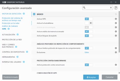 Sistema de prevención de intrusiones del host HIPS ESET Endpoint