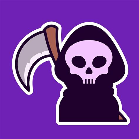 Premium Vector Cute Grim Reaper Halloween Vector Illustration