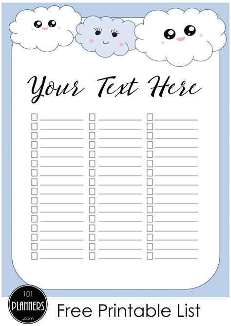 Free Cute To Do List Many Designs Print At Home