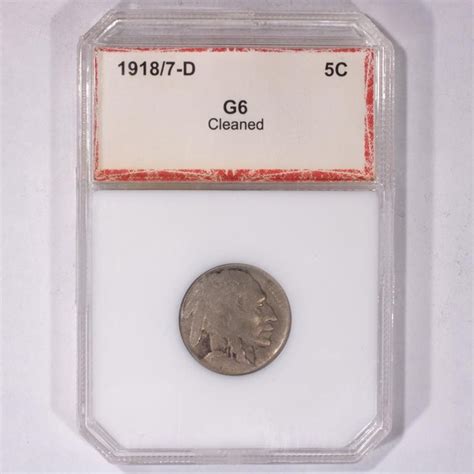 1918/17 D 5C Buffalo Nickel G4 Overdate KEY! | Live and Online Auctions ...