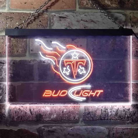 Red Tennessee Titans Bud Light Neon Like Led Sign Neon Bar Pub Led Sign