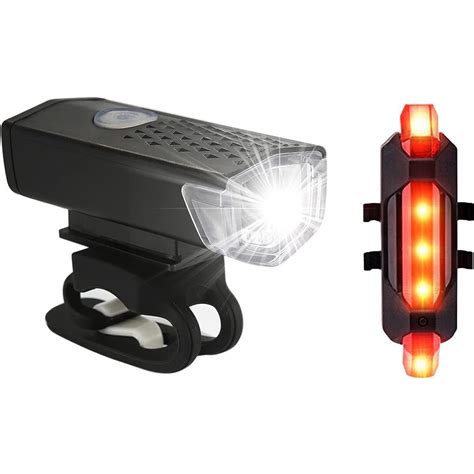 Kit Lanterna E Farol Bike Frontal Led Usb Recarregavel Ultra Led A