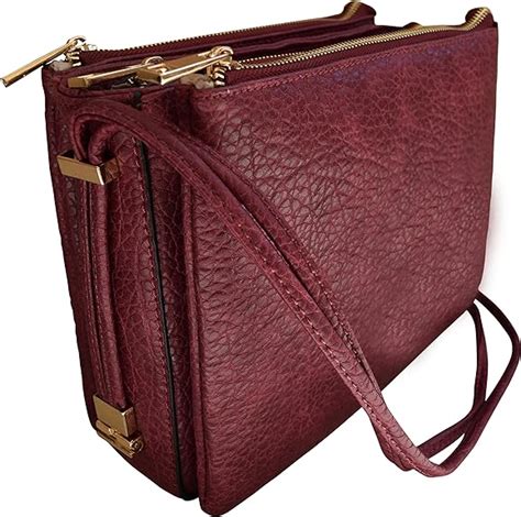 Crossbody Bag For Women Three Compartments Zipper Top Messenger Bag