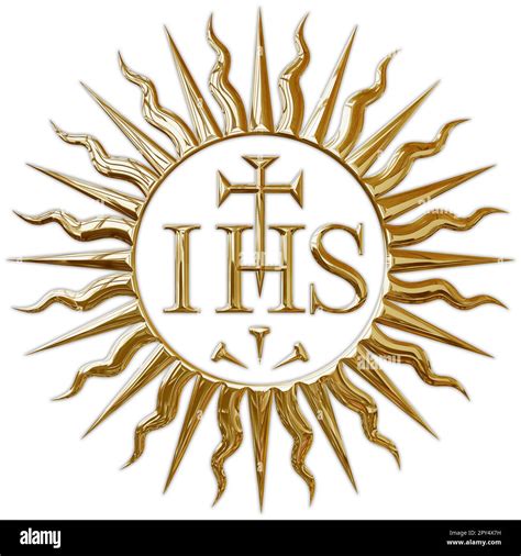 Jesuits Gold Symbol On The White Background Illustration Stock Photo