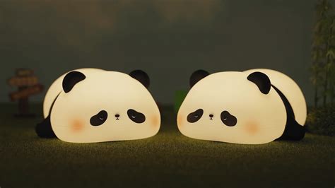 Silicone Panda Lamp 1200mah Sensitive Tap Control Warm White Breathing