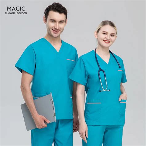 Slim Fit Pflege Kleid Pet Krankenhaus Personal Kleidung Nicht Stick