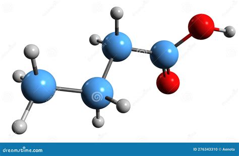 Butyric Acid, Butanoic Acid, Chemical Formula And Skeletal Structure ...