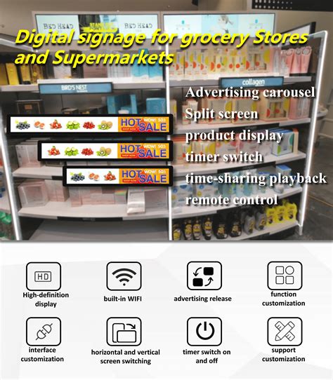 Customizable Vibrant Digital Signage For Grocery Stores And