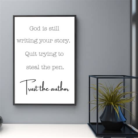 Religious Printable Wall Art Inspirational Trust God Your Life Story