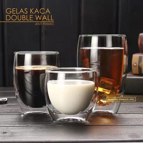 Jual Gelas Kopi Dua Lapis Kaca Anti Panas Double Wall Glass Cangkir