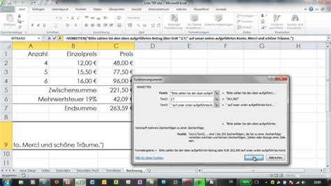 Excel Verketten Und Text Textfunktionen Youtube