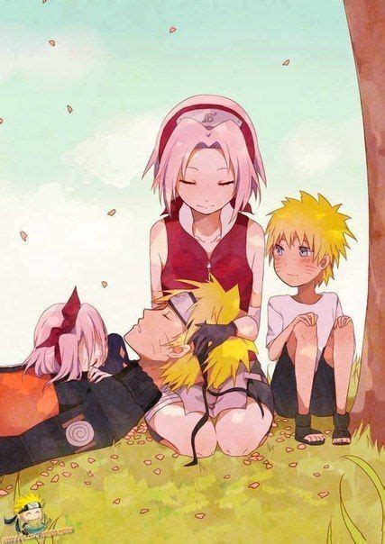 Сакура и Наруто очень милая семья з Personajes De Naruto