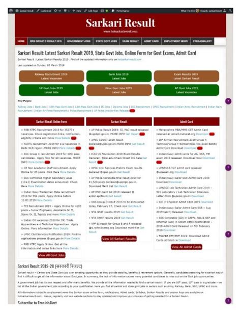 Sarkari Result: Latest Sarkari Result 2019, State Govt Jobs, Online Form for Govt Exams, Admit Card