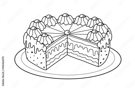 Torte Malvorlage Stock Illustration Adobe Stock