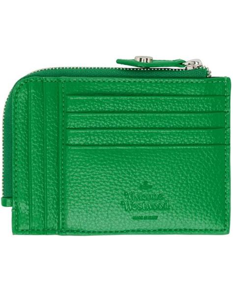 Vivienne Westwood Re Vegan Grain Zip Card Holder In Green For Men Lyst UK