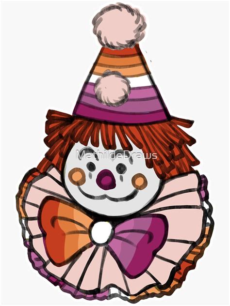 Lesbian Clown Sticker By Mathildedraws Redbubble