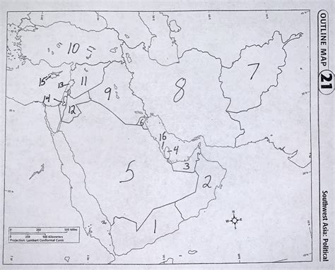 Southwest Asia Political Map Quiz - Map