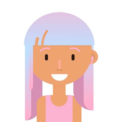 Premium Vector Smile Arabic Girl With Colorfull Hair Avatar Pirsing