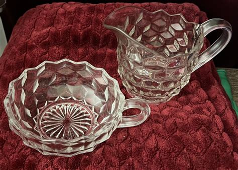 American Fostoria Sugar Bowl And Creamer Set Ebay