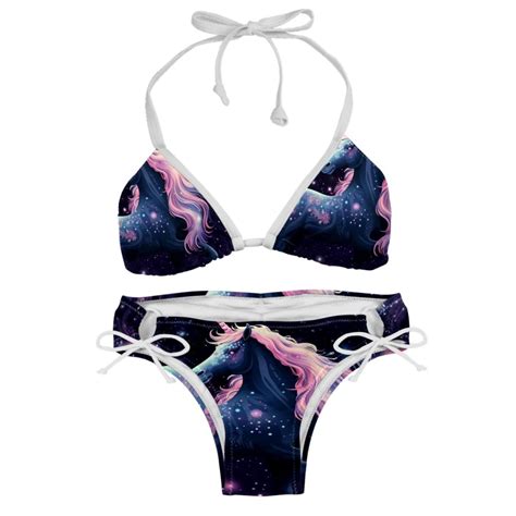 Starry Unicorn Detachable Sponge Adjustable Strap Bikini Set Two Pack