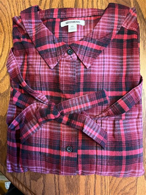 Nwt Goodthreads Womens Brush Flannel Relaxed Fit Belted Shirt Dress