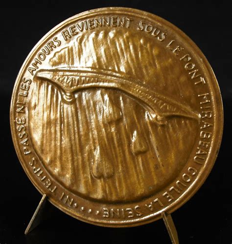 Medal Guillaume Apollinaire Poet The Bridge Mirabeau Poem